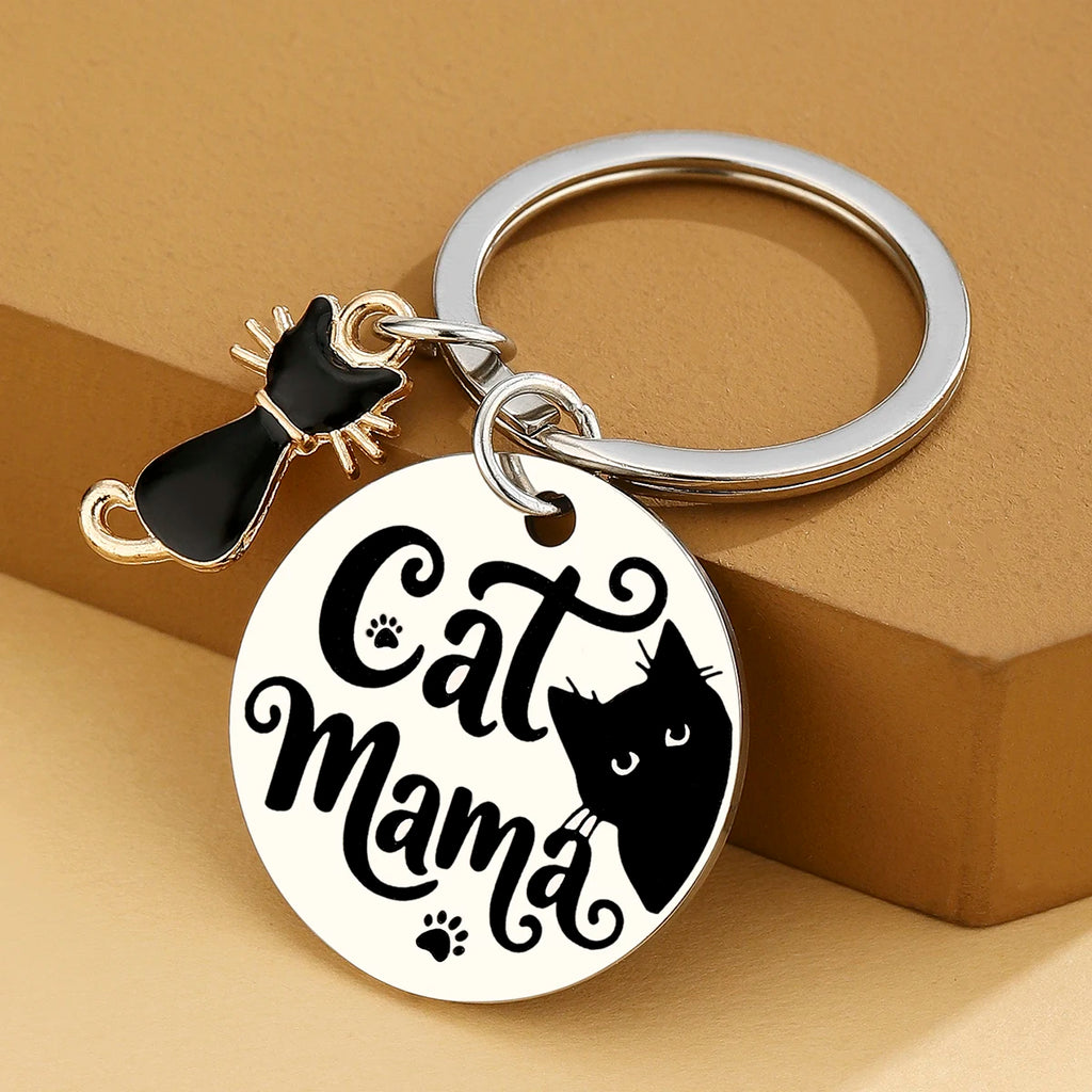 Nyckelring Svart Katt – Söt Present till Kattmamma